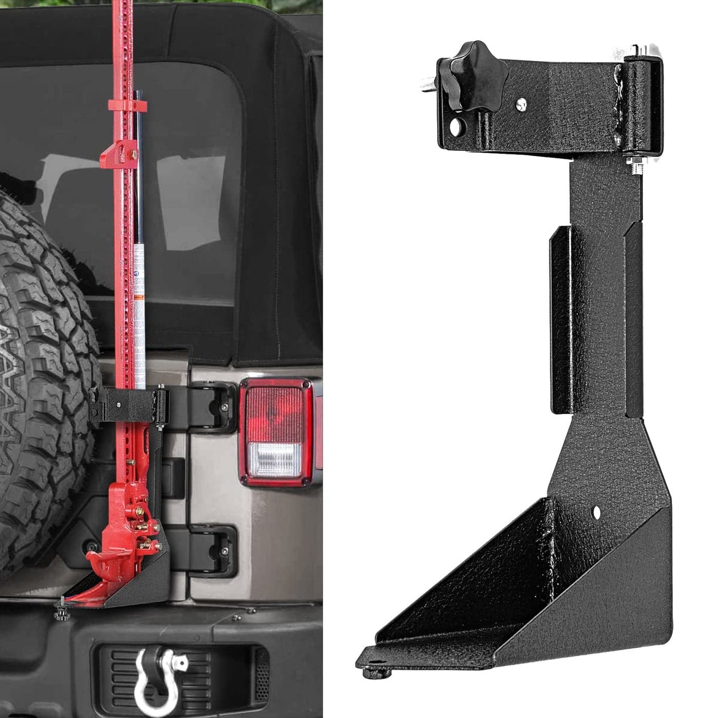 WeiSen Jack Holder Tailgate Door Hinge Mount Bracket Kit Compatible with Jeep Wrangler JK 20072017
