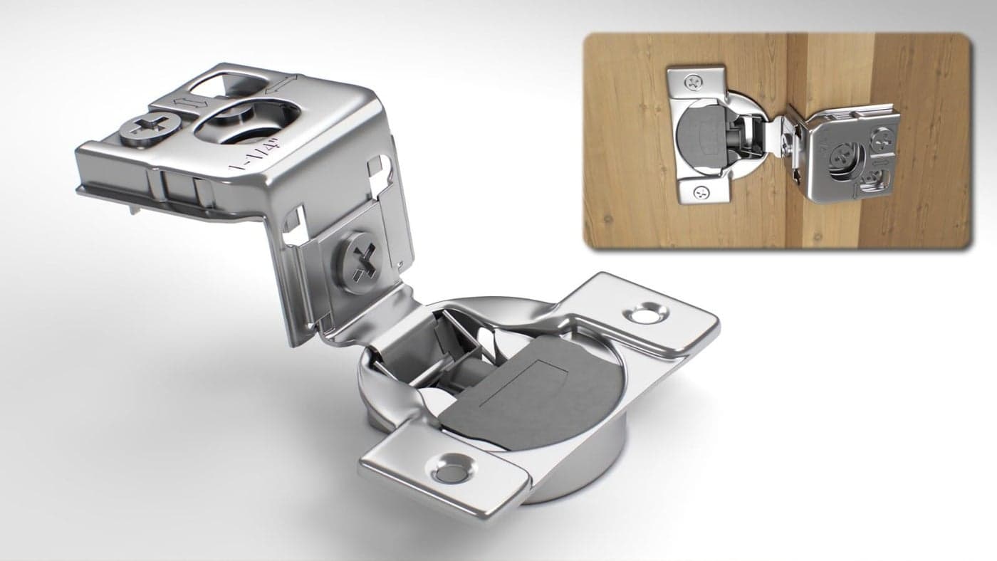 Berta 4Pack 114 inch Overlay Soft Closing Face Frame Cabinet Hinges 105 Degree 6Ways 3Cam Adjustment Concealed Kitchen Cabinet Door Hinges with Screws 114 in Overlay 4 Pieces