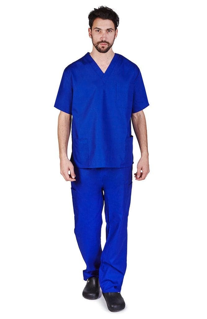 Natural Uniforms Comfortable Fit Mens Workwear Uniform 8 Pocket Top and Pant Set XL Dark Royal Blue