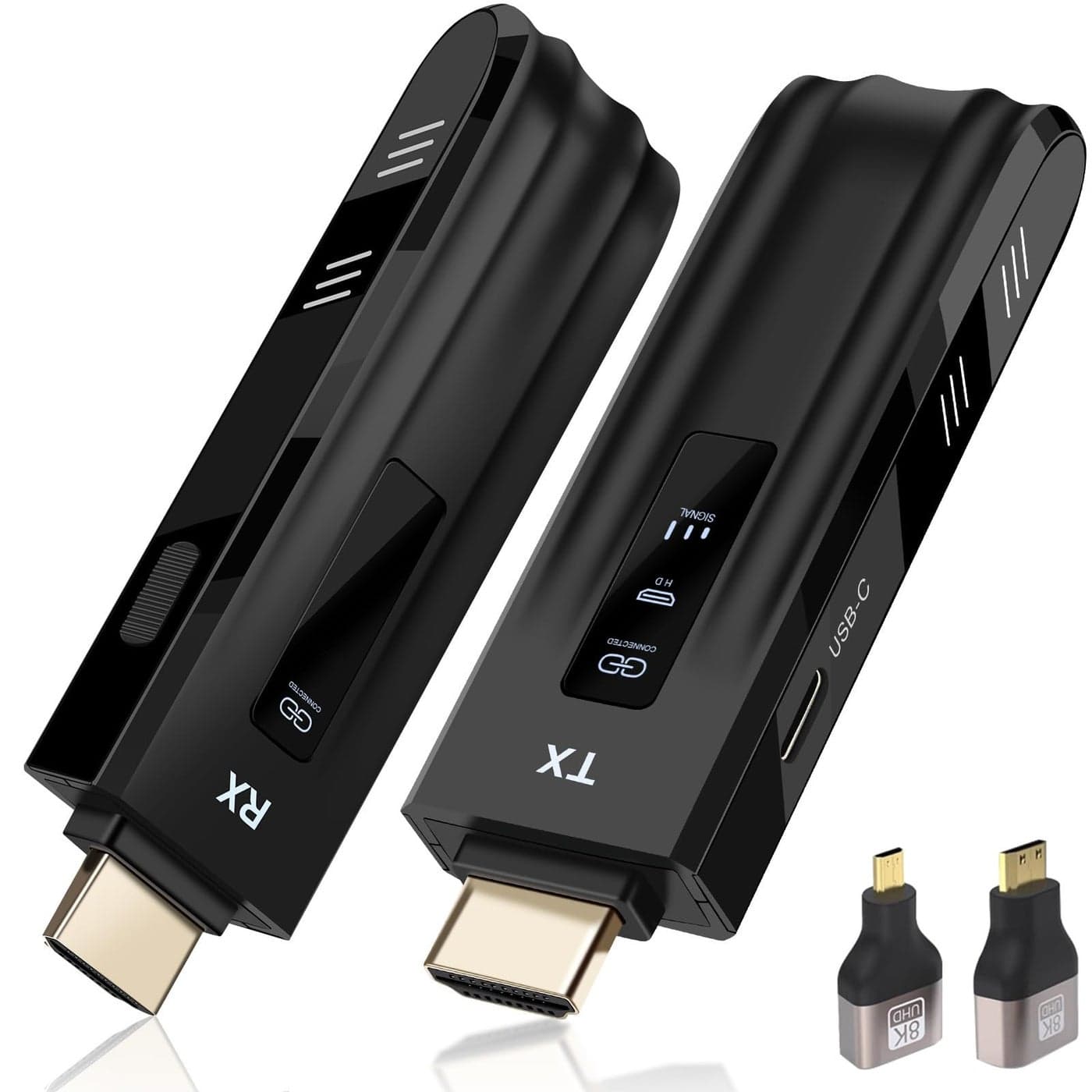 Wireless HDMI Transmitter and Receiver2025 Upgraded LED Display4K Decode 1080P OutputPlug and Play Portable 24G5G Wireless HDMI ExtenderCompatible with PCLaptopCameraHDTVProjectorTV Box