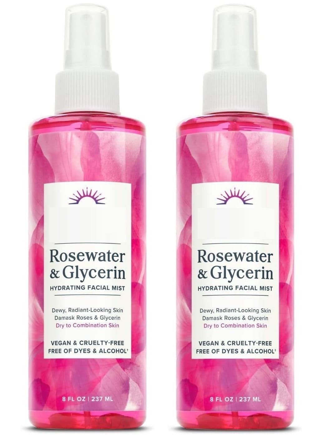 Rose Water & Glycerin Hydrating Facial Mist 8 fl oz 237 ml Pack of 2