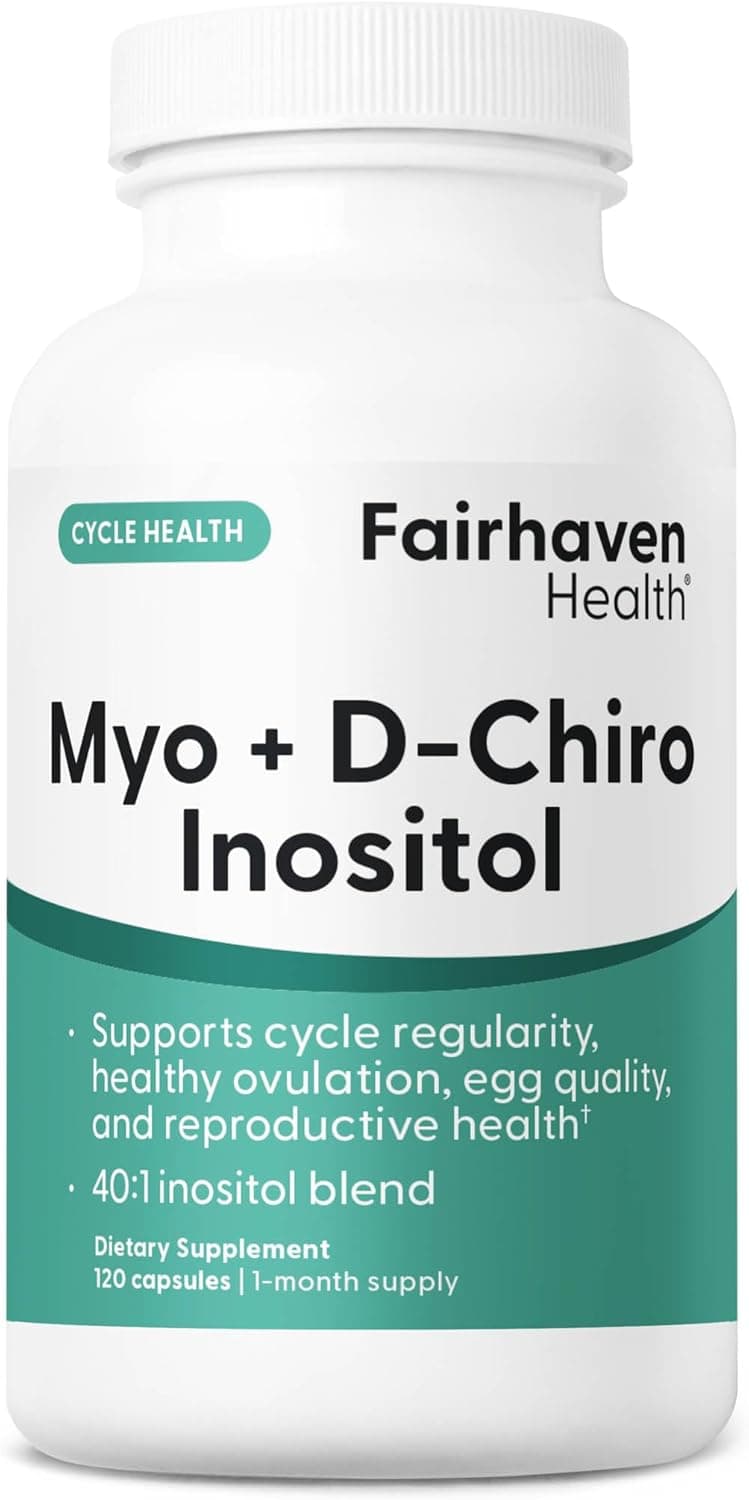 Fairhaven Health MyoInositol and DChiro Inositol Supplement for Women 401 Ratio Female Fertility Supplement for Women and Hormone Balance Vegan 120 Myo DChiro Inositol Capsules