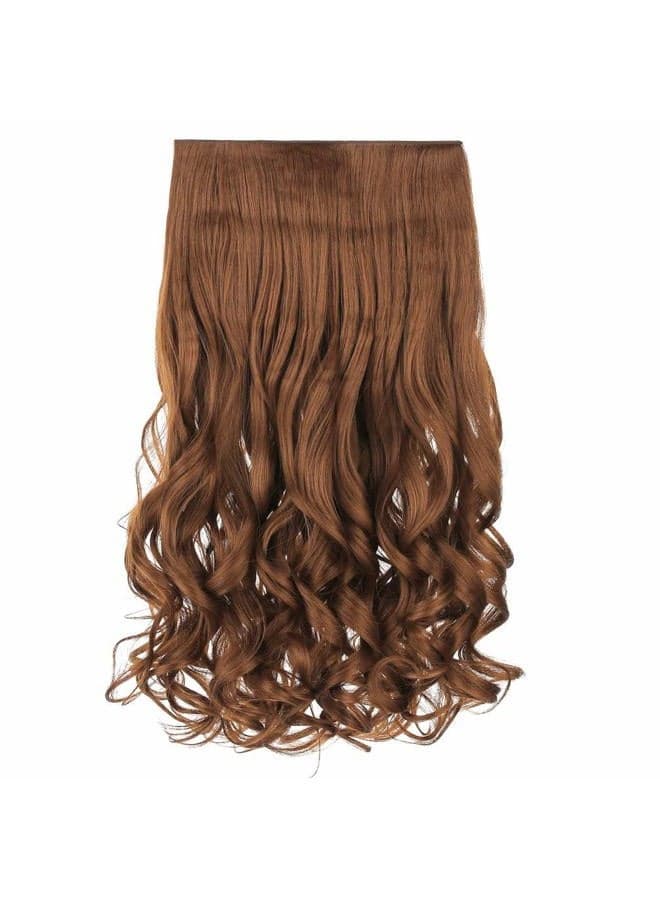 20" 1-Pack 3/4 Full Head Curly Wave Clips in on Synthetic Hair Extensions HE008 Hairpieces for Women 5 Clips 4.5 Oz per Piece - Linen