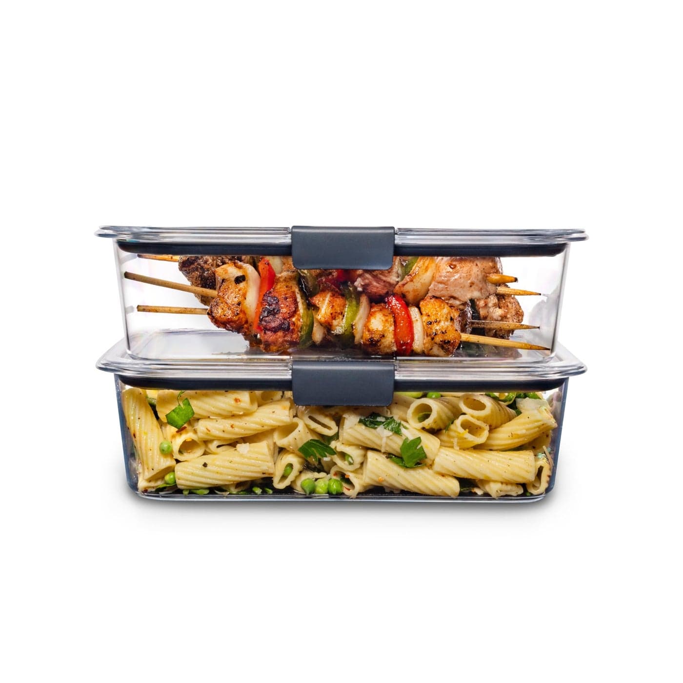 Rubbermaid Brilliance BPAFree Food Storage Containers with Lids Airtight Clear Set of 2 96 Cup Ideal for Lunch Meal Prep and Leftovers