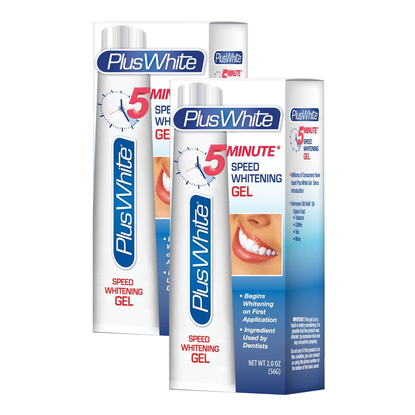Plus White Speed Whitening Gel Works in 5 Minutes Professional Teeth Whitening wDentist Approved Ingredient 2 oz Pack of 2