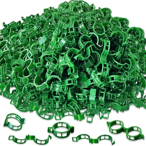 Pynqdfu 400 Pcs Plastic Trellis Plant Support Clips,Vine Vegetable Fixing Clips,Grape Tomato Plant Support,Garden Vine Clips for Healthier Vegetable Growth (Green)