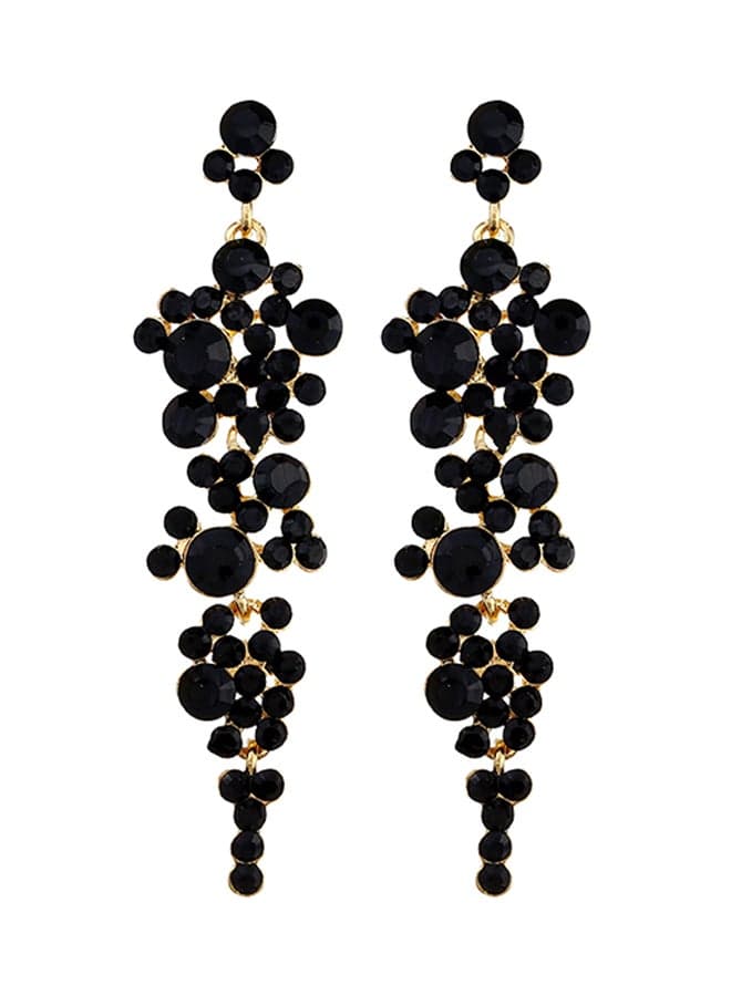 Alloy Full Diamond Long Dangle Earrings