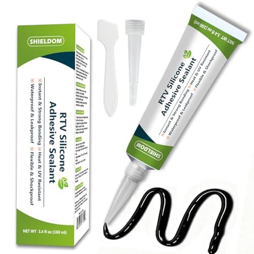 SHIELDOM RTV Silicone Adhesive Sealant 100 Silicone Sealer AllPurpose Caulk Waterproof Stronger Adhesion Shrink Crack Proof Caulking for Car Kitchen Window Bathroom Door Black 34 Fl Oz