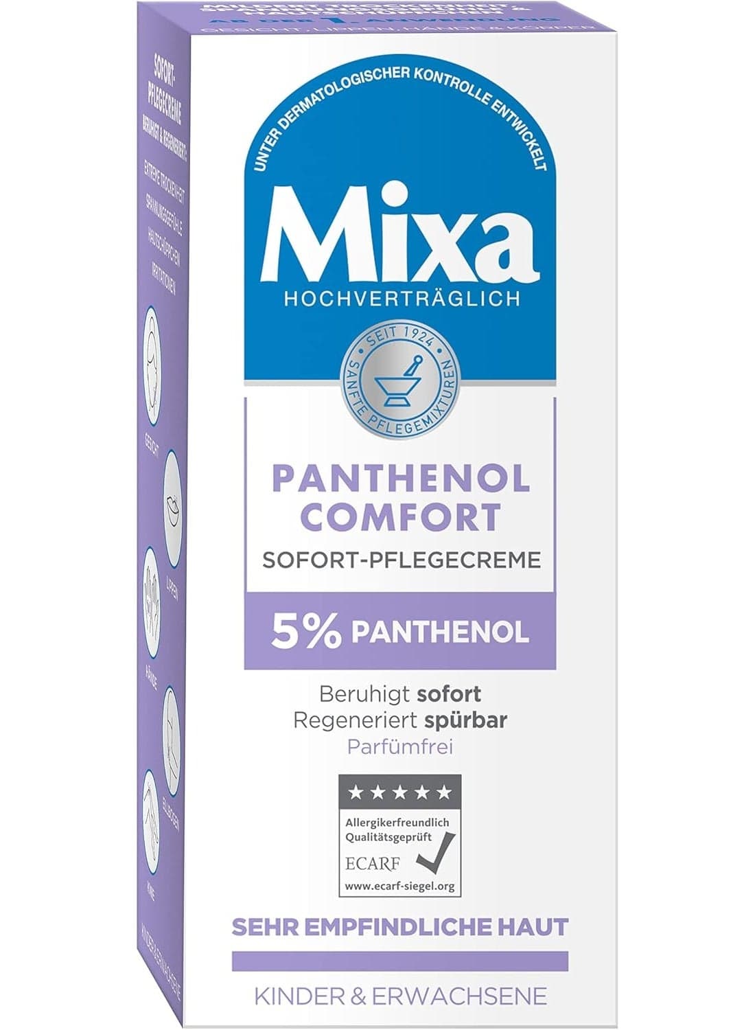 Mixa Instant Care Cream for Sensitive and Irritated Skin, Wound Healing Cream Against Redness and Extreme Dryness, with Panthenol, Panthenol Comfort, 50 ml