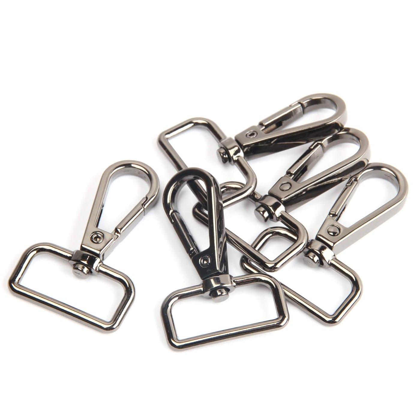 JWBIZ 12 Pcs D Ring Swivel Lobster Claw Clasp Push Gate Snap Hooks Trigger ClipsGun Black 1 14 inch