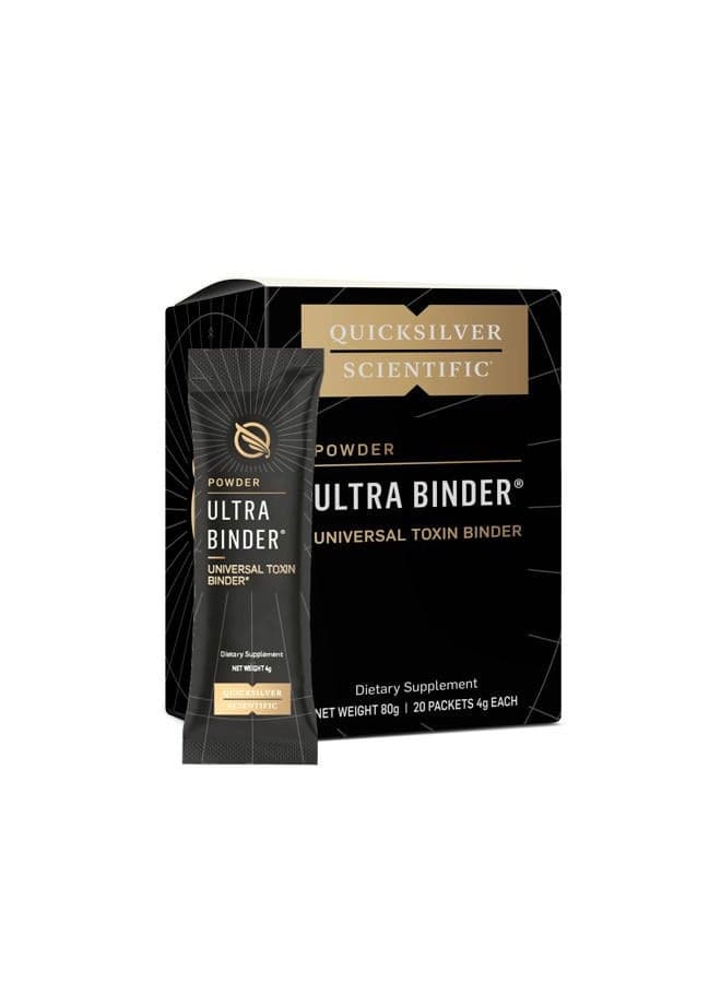 Ultra Binder Stick Packets - Multi Toxin Binder with Bentonite Clay Powder, Zeolite Detox & Charcoal - Supplement for Gut Support & The Body's Toxin Removal Process (20 Sticks)