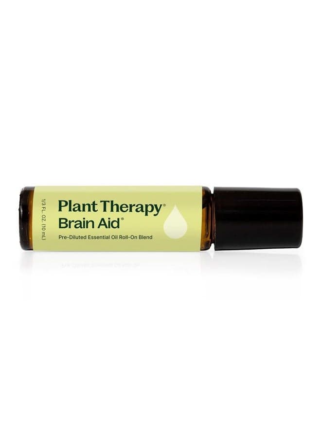 Brain Aid Essential Oil Blend for Focus & Attention 100% Pure, Pre-Diluted, Natural Aromatherapy, Therapeutic Grade 10 mL (1/3 oz)