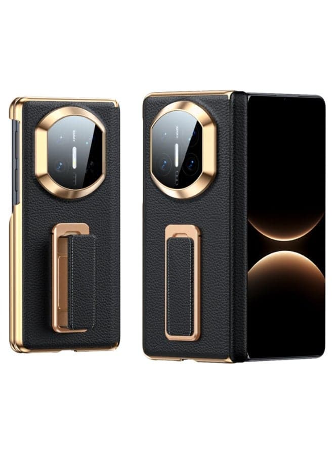 Case for HUAWEI Mate X7, Stylish Shock-Resistant Case with Leather-Textured Finish, Built-in Hinge Protector, Stand and Anti-Slip Grip
