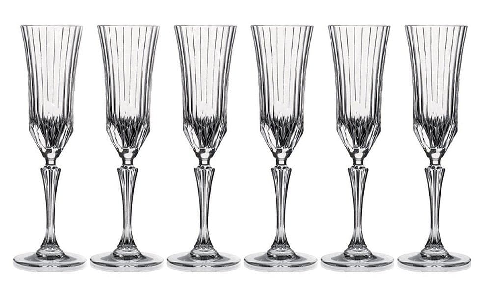 RCR Crystal Adagio Collection Champagne Flutes Glass Set