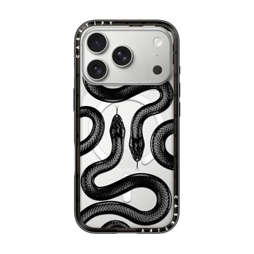 CASETiFY Compact iPhone 17 Pro Case Slim and SleekCompatible with Magsafe 4 ft 2X Military Grade Drop Protection Black Kingsnake Clear Black