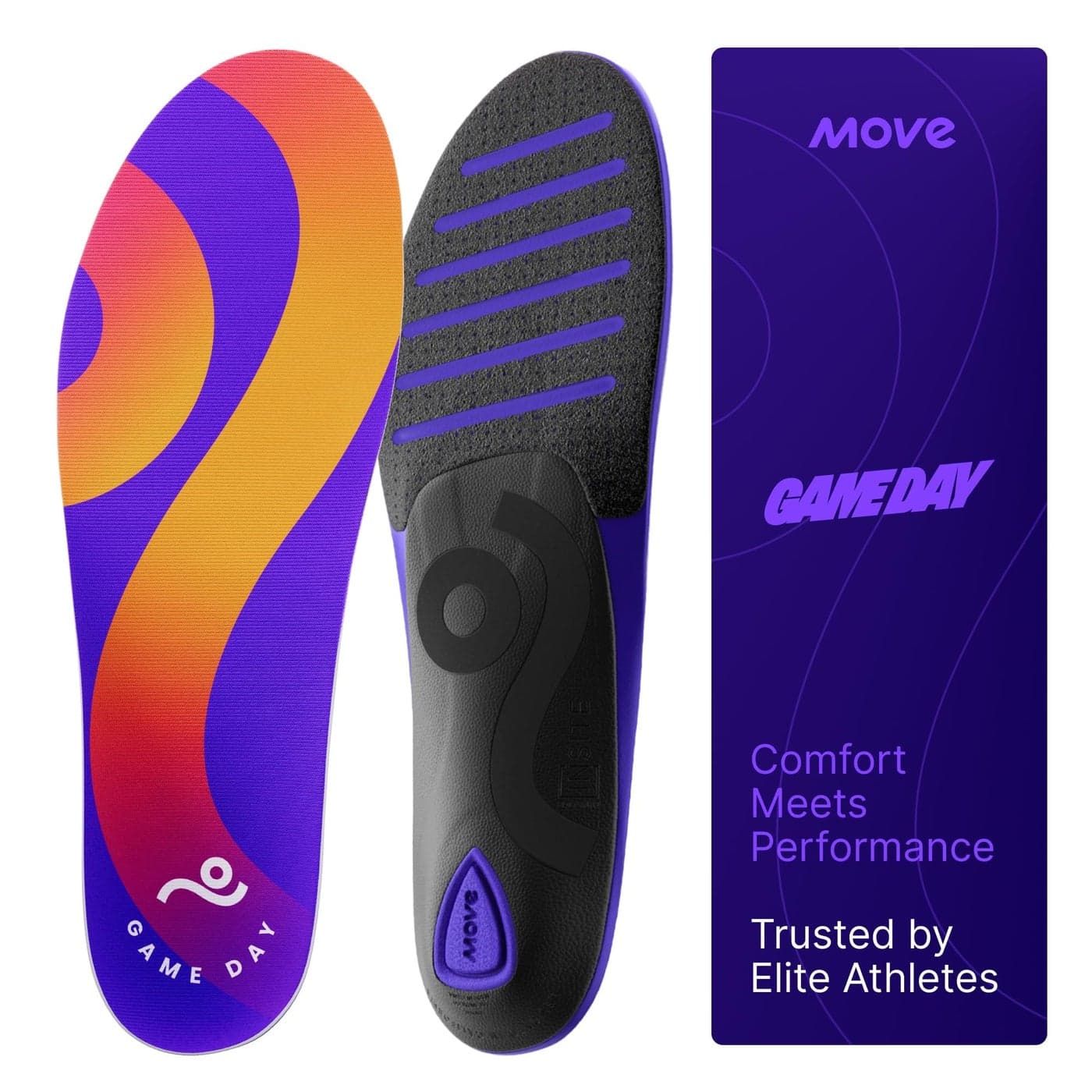 MOVE Game Day AllPurpose Support Insoles Plantar Fasciitis Running Shock Absorption Flat Feet Arch Support Basketball Active Lifestyle Walking and Athletics M 445 WM 556