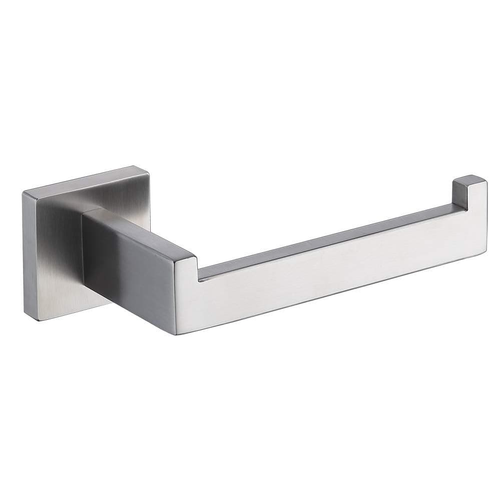 TASTOS Toilet Paper Holder Brushed Nickel Toilet Tissue Roll Holders Dispenser and Hangers Wall Mounted for Bathroom Kitchen Stainless Steel Modern Square Style Silver