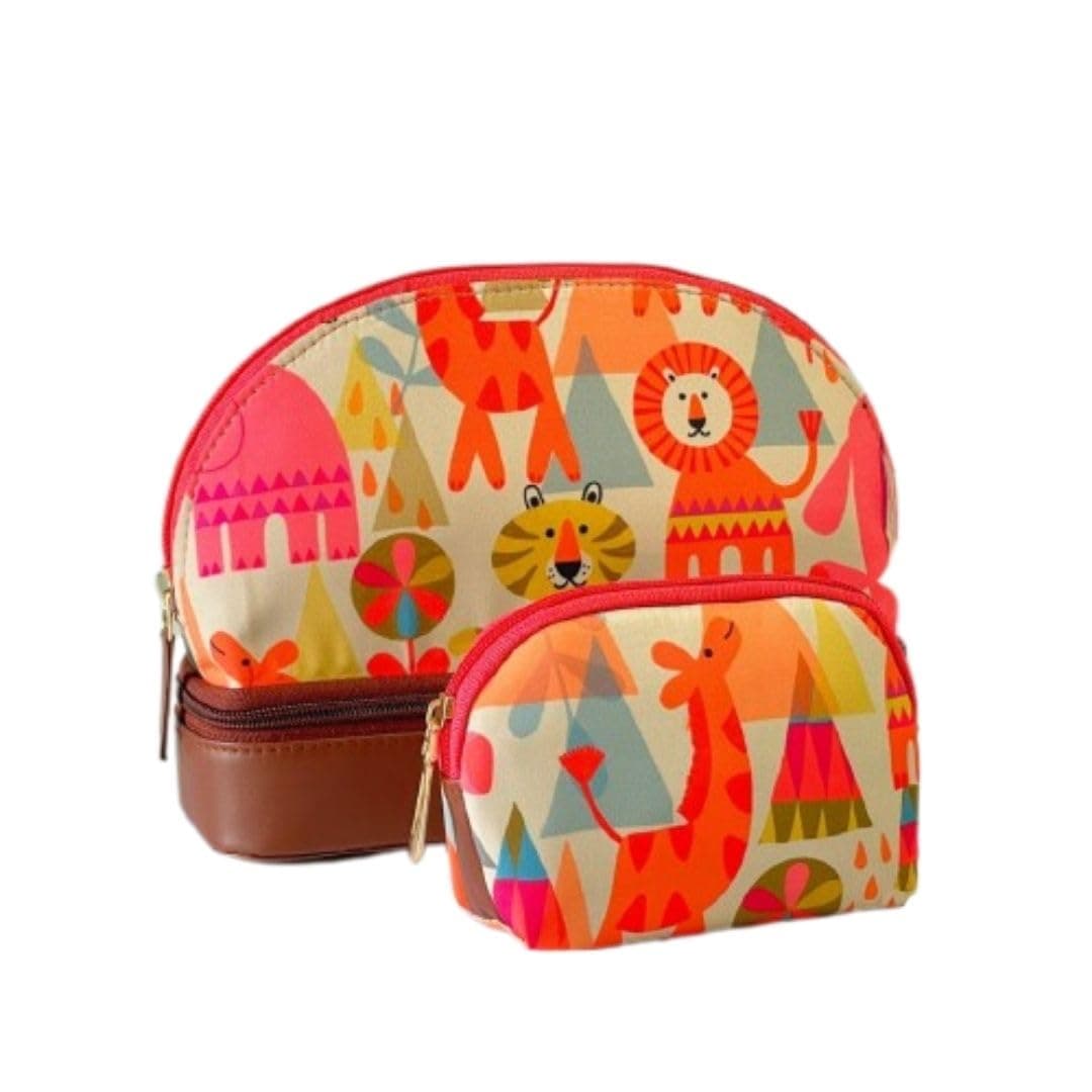 Little Things Cute Cosmetic Organiser Travel Pouch Animal Kingdom Pouch Free Mini Pouch Set of 2 Accessories Bag