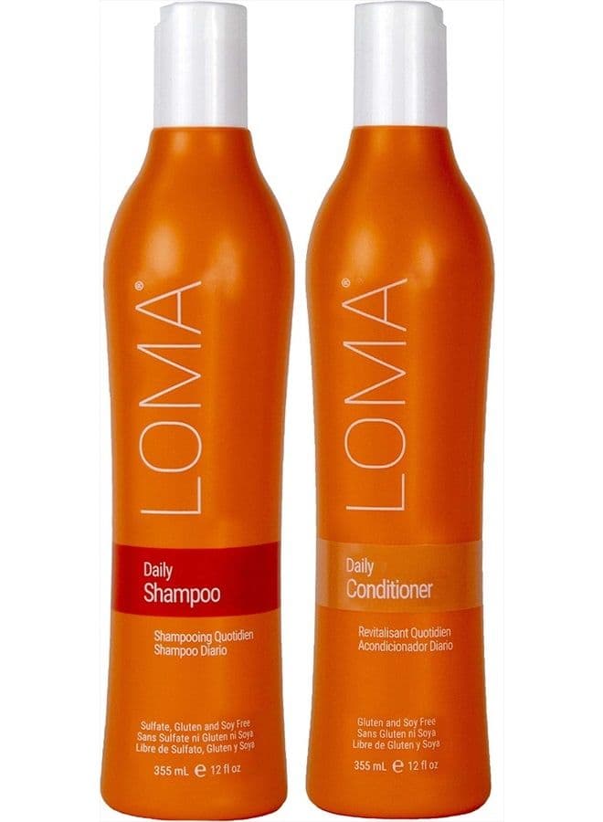LOMA Daily Shampoo (clear formula) and Daily Conditioner (DUO PACK) 12 Ounce Each