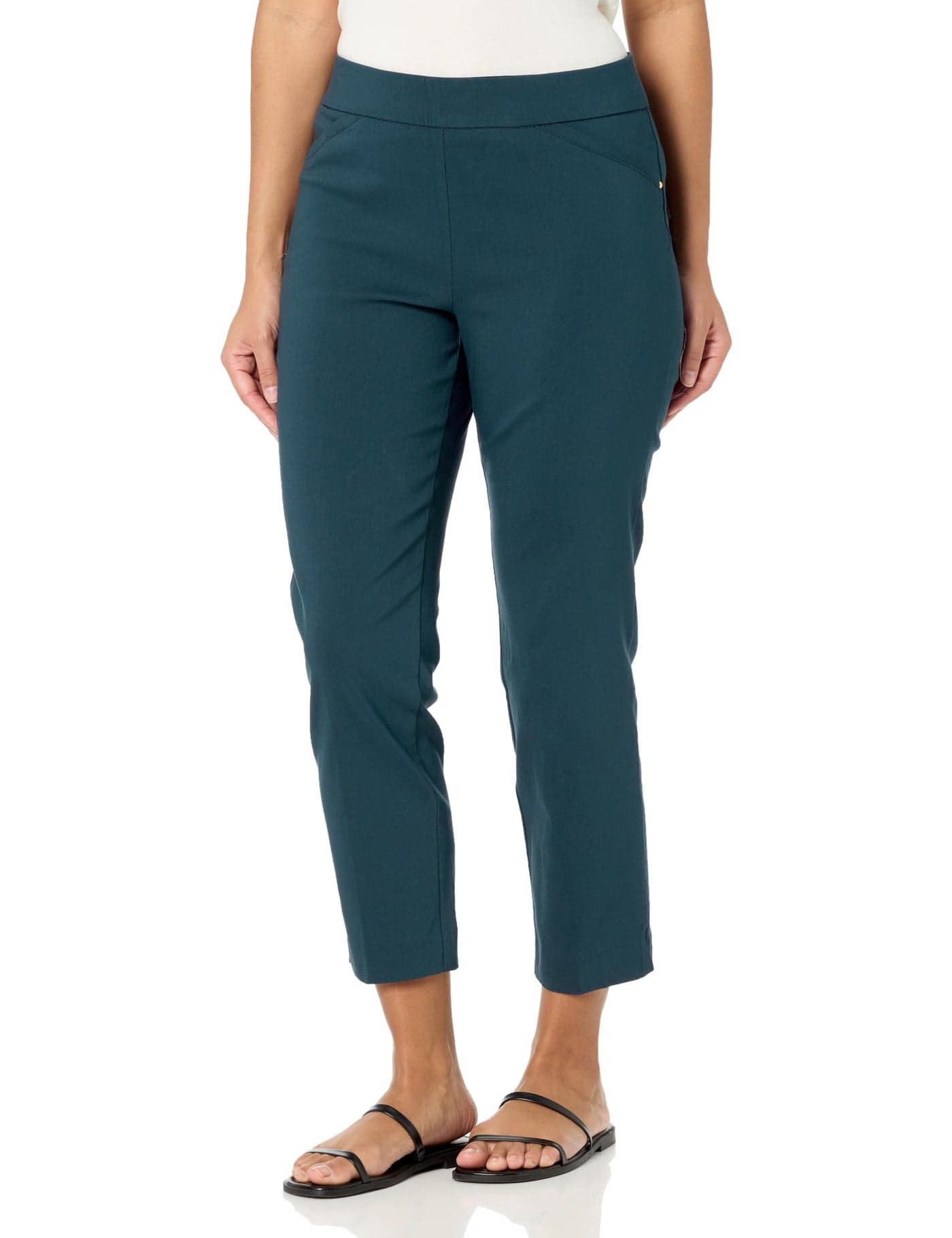 Briggs New York Womens Super Stretch Millenium Slimming Pullon Ankle Pant Gravity Blue 18
