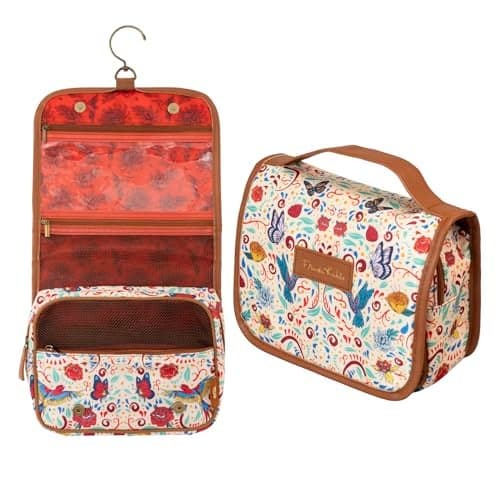 Grupo Erik Frida Kahlo Travel Toiletry Bag | Flower Hanging Toiletry Bag with Swivel Hook, 100% Waterproof | Cosmetic Pouch