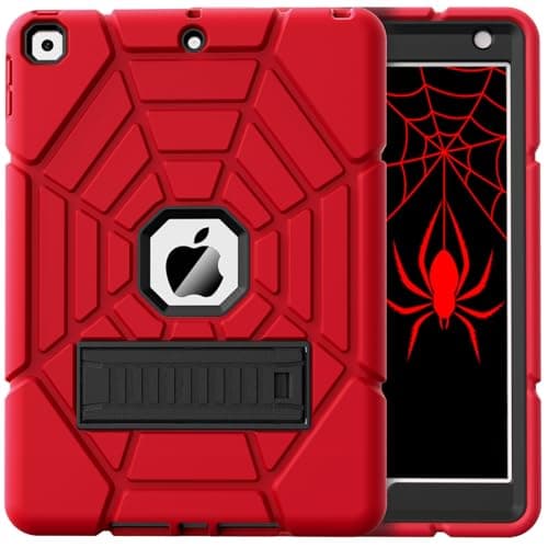Grifobes for iPad 9th Generation Case, for iPad 8th/7th Generation Case 2021/2020/2019, Heavy Duty Rugged Protective 10.2" Cover with Stand for iPad 9 8 7 Gen 10.2 inch Kid Boy (Red)