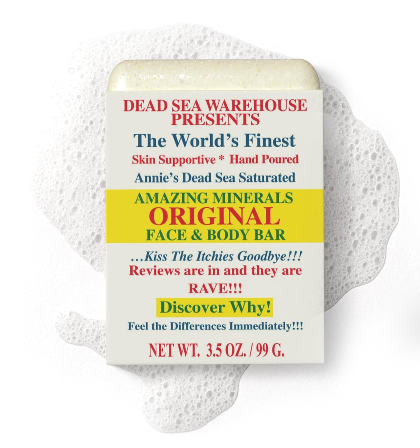 Dead Sea Warehouse Dead Sea Salt Soap Bar Original Face Body Bar Hydrating Mineral Soap for All Skin Types FragranceFree 35 oz