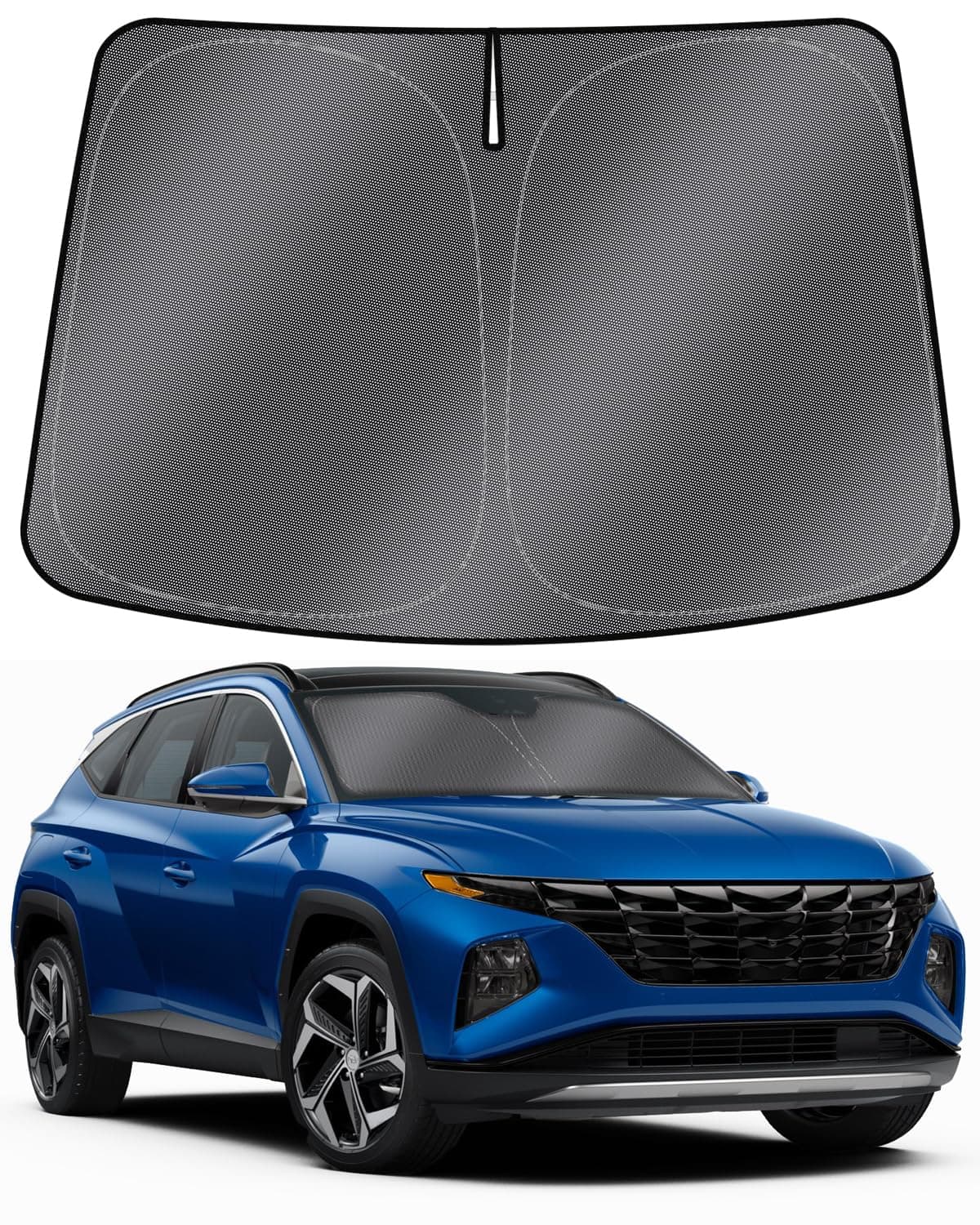 Mixsuper Liner Windshield Sun Shade for Hyundai Tucson 20222026 Windshield Sunshades for Tucson Accessories Foldable Sun Visor Front Window Sun Shades Cover Keep Cool Block UV Heat