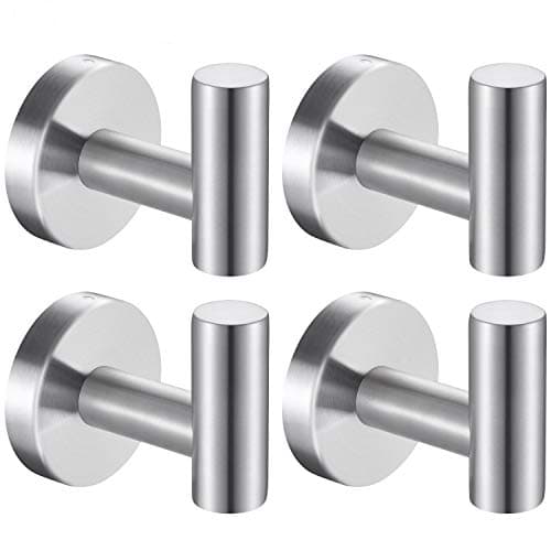 Homagic Bath Towel Hooks Robe Hook Holder Wall Mount Heavy Duty Wall Hooks SUS 304 Stainless Steel Coat Hook Closet Door for Bathroom Bedroom Hotel Kitchen Garage Pool 4 Pack Brushed Nickel