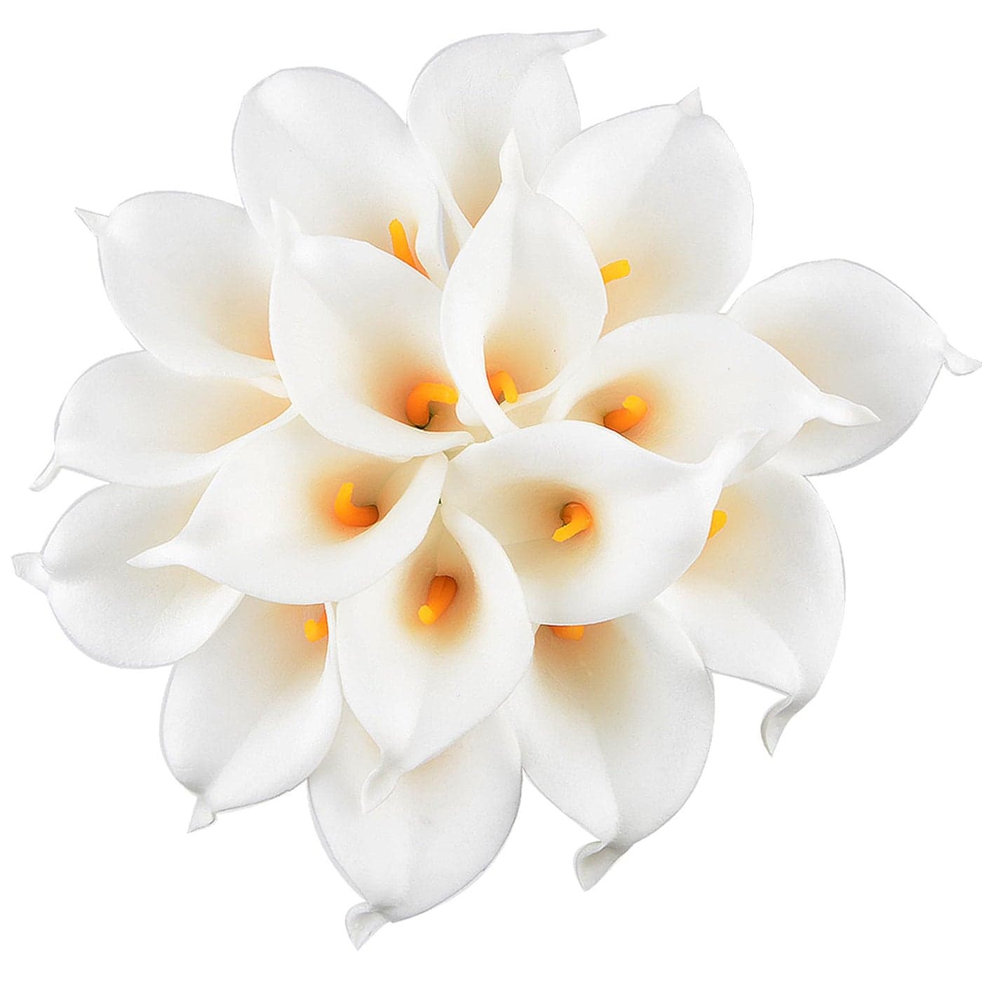 HoveBeaty Calla Lily Bridal Wedding Festival Decor Bouquet Real Touch Latex Flower Bouquet Pack of 20 YellowWhite