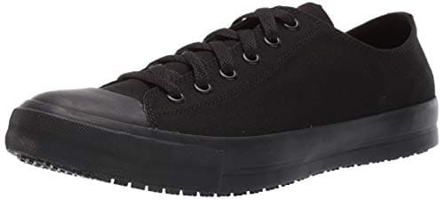 Shoes for Crews Delray Mens Womens Unisex Canvas Work Shoes Slip Resistant Water Resistant Black Mens 75 Womens 9 Wide