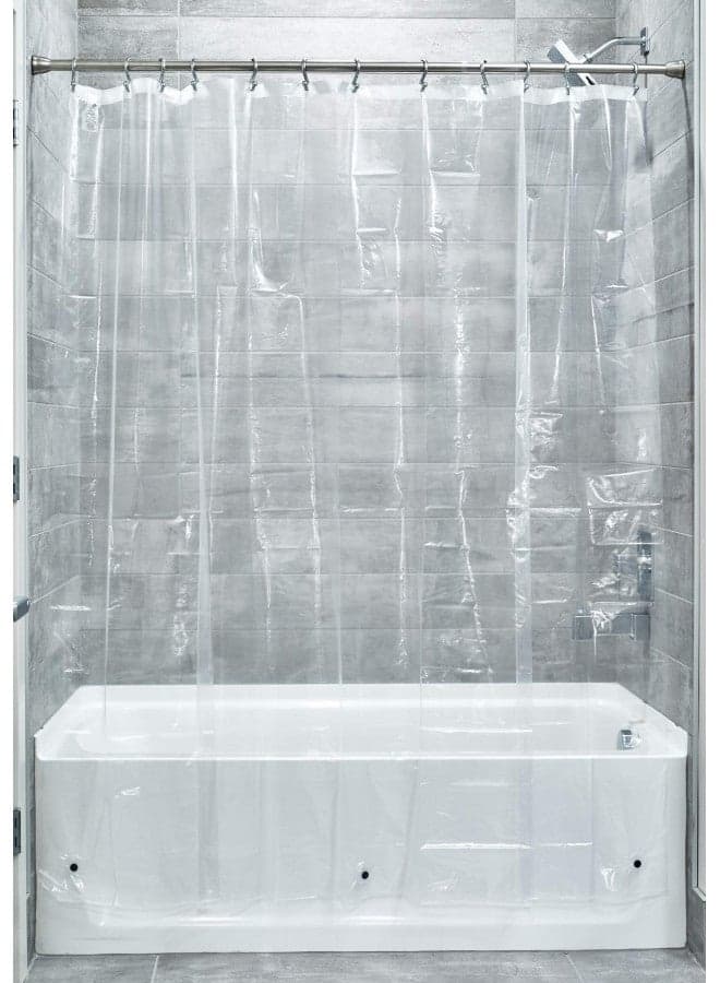 iDesign Vinyl Long Weighted Shower Curtain Liner - 72" x 84", Clear