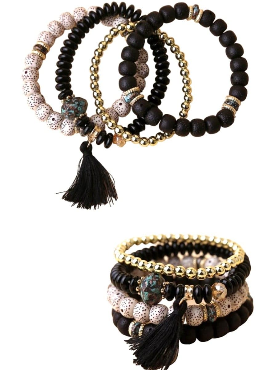 Set of 4-Piece Bracelets Embroidered with Elegant and New Shapes