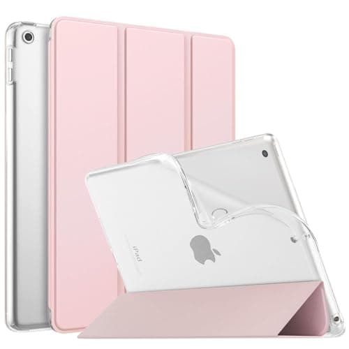 MoKo Case for iPad 10.2 iPad 9th Generation 2021/ iPad 8th Generation 2020/ iPad 7th Gen 2019, Soft Frosted Back Cover Slim Shell Case with Stand for iPad 10.2 inch,Auto Wake/Sleep, Light Pink