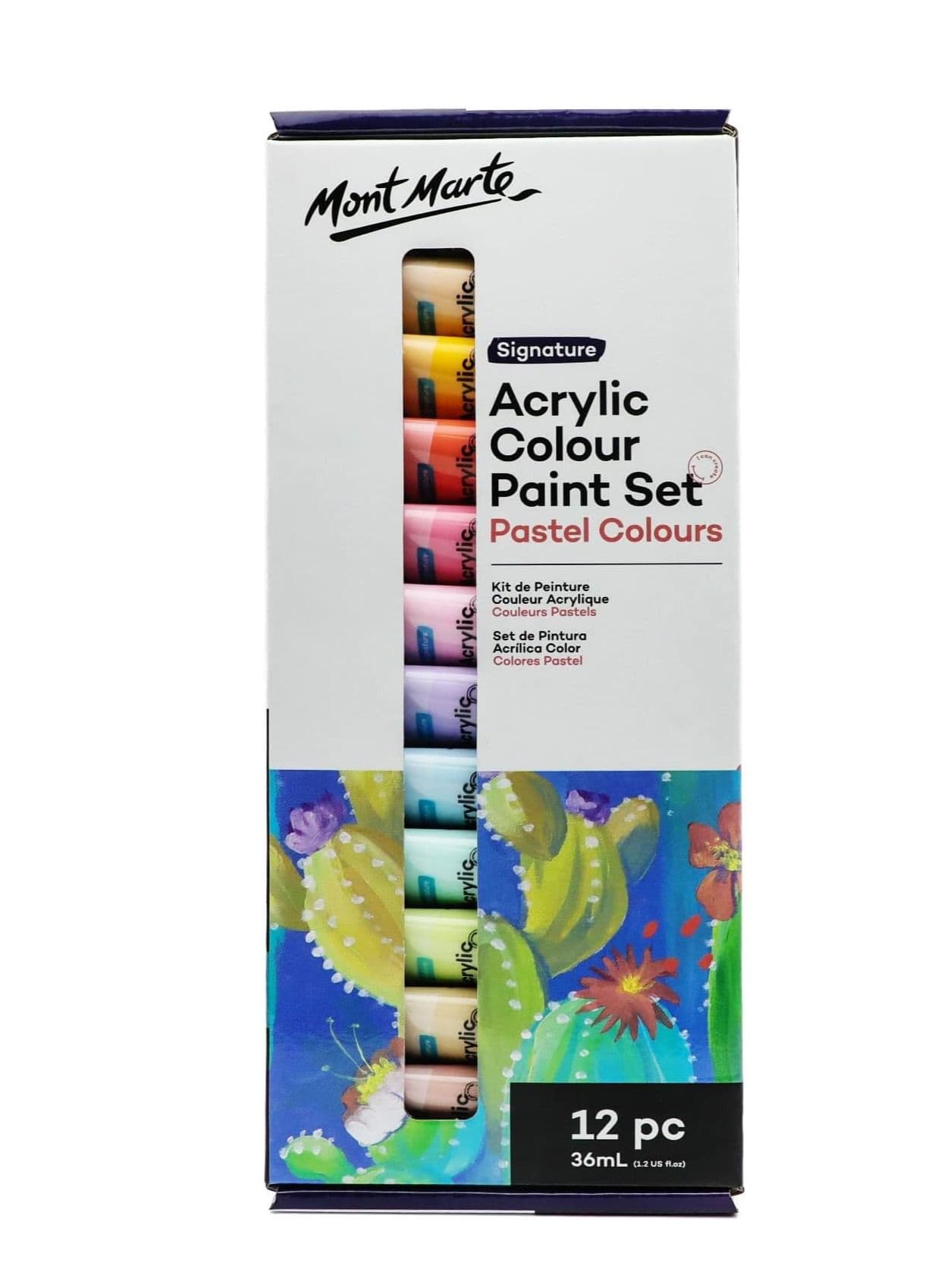 MONT MARTE Acrylic Colour Pastel Paint Set Signature 12pc x 36ml