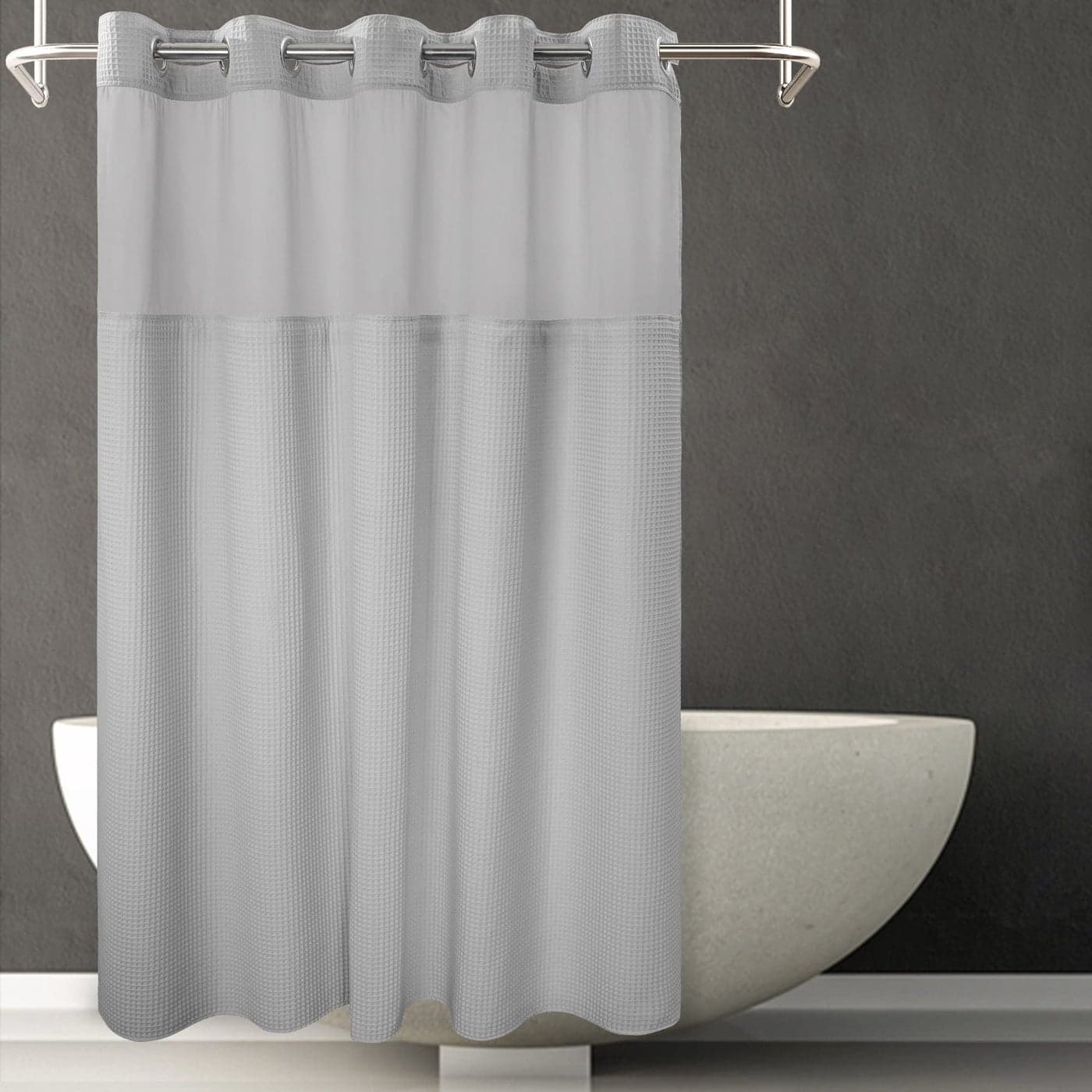 River Dream Lake Wanaka Fabric Shower Curtain Set Cotton Blend Waffle Weave with Snap in Replacement Liner71 x 86 inches