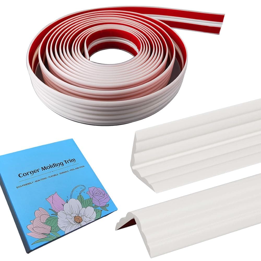 Inside Outside Corner Trim Peel and Stick Wall Molding Trim 3D DIY Decorative Lines for Wall Floor Window Door Ceiling and MoreFlexibleSelfAdhesive15in x 16ft White