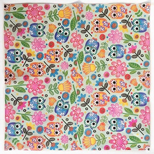 Colored Paper Napkins, 20 Count Shabby Chic Napkins for Wedding, Dinner Tea Party Shower (Cartoon Owl Family Paper Napkins)