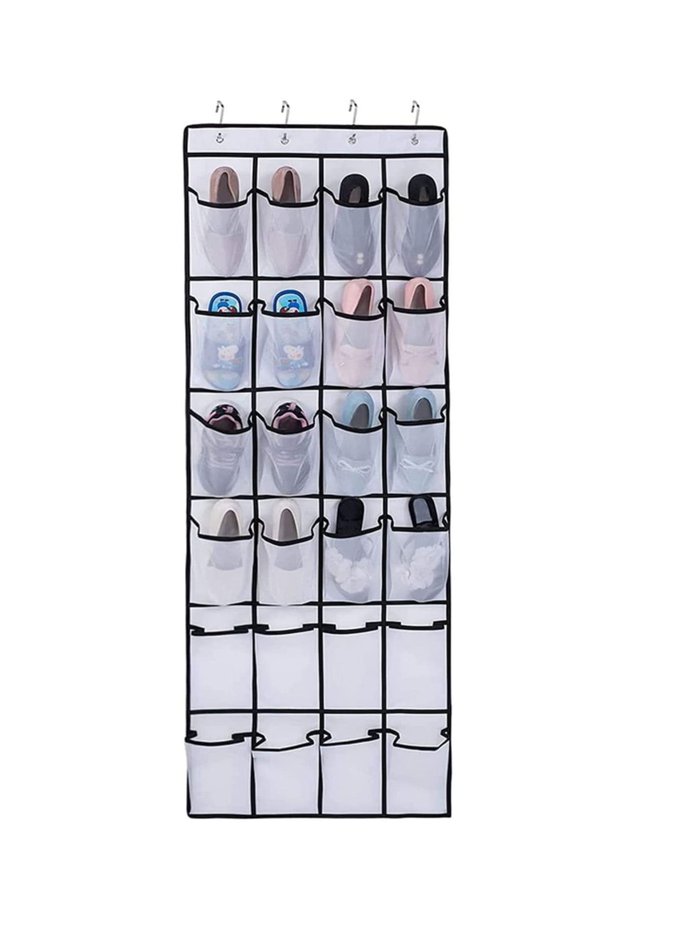 24 Pocket Shoe Bag Door Hanging Organizer Rack Wall Bag Storage Closet Holder