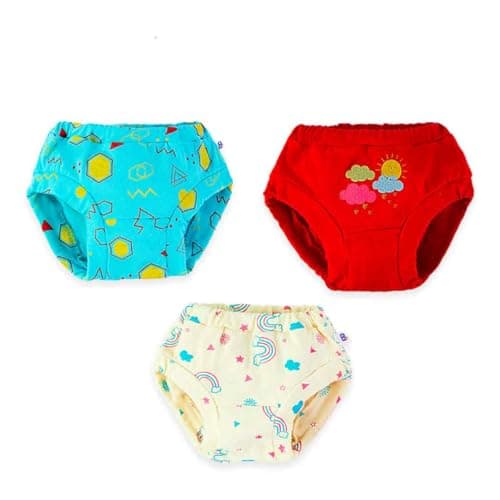 superbottoms Basic™ Briefs for Kids | Unisex, 100% Pure Cotton Innerwear | Breathable & Soft Kids Underwear | Baby Briefs for 6-9m | Colors May Vary Or Can be Similar| Pack of 3 Assorted