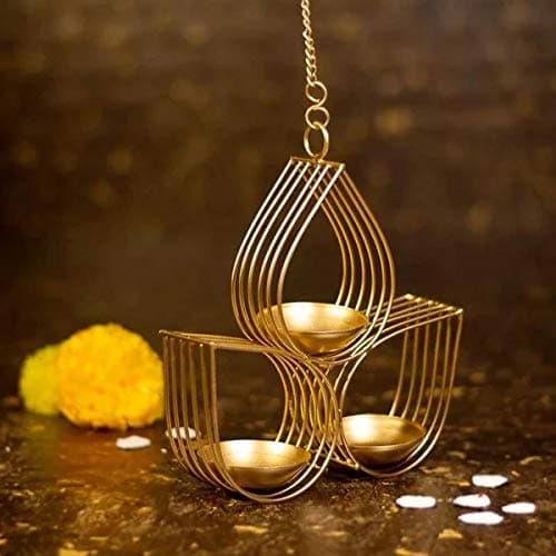 The Purple Tree Half Lotus Hanging Tealight Candle Holder, (Pack of 1), Candle Holder, Diwali Candle Holder, tealight Holder, Best Gift for Diwali Decor, Home Decoration,