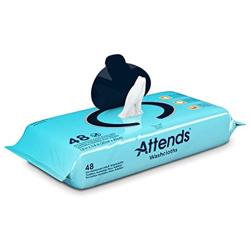 Attends Washcloths NoRinse Disposable Cleansing Wipes for Incontinence 78x118 Hypoallergenic AlcoholFree with Aloe Scented 576ct Case