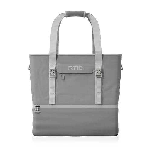 RTIC 2in1 Chillout Bag Soft Insulated Cooler Tote Portable for Lunch Beach Travel Drink Beverage Car Camping Picnic 24Can Capacity Grey