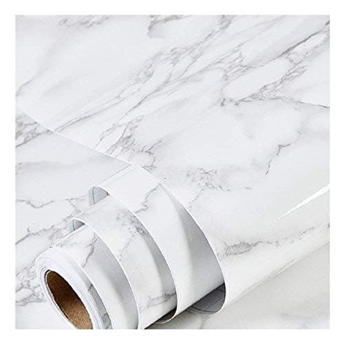 practicalWs Peel and Stick Marble Wallpaper 157 x 2362 Marble Contact Paper for Cabinets and Drawers White Gray Granite Self Adhesive Removable Kitchen Backsplash Vinyl Roll Wall Paper