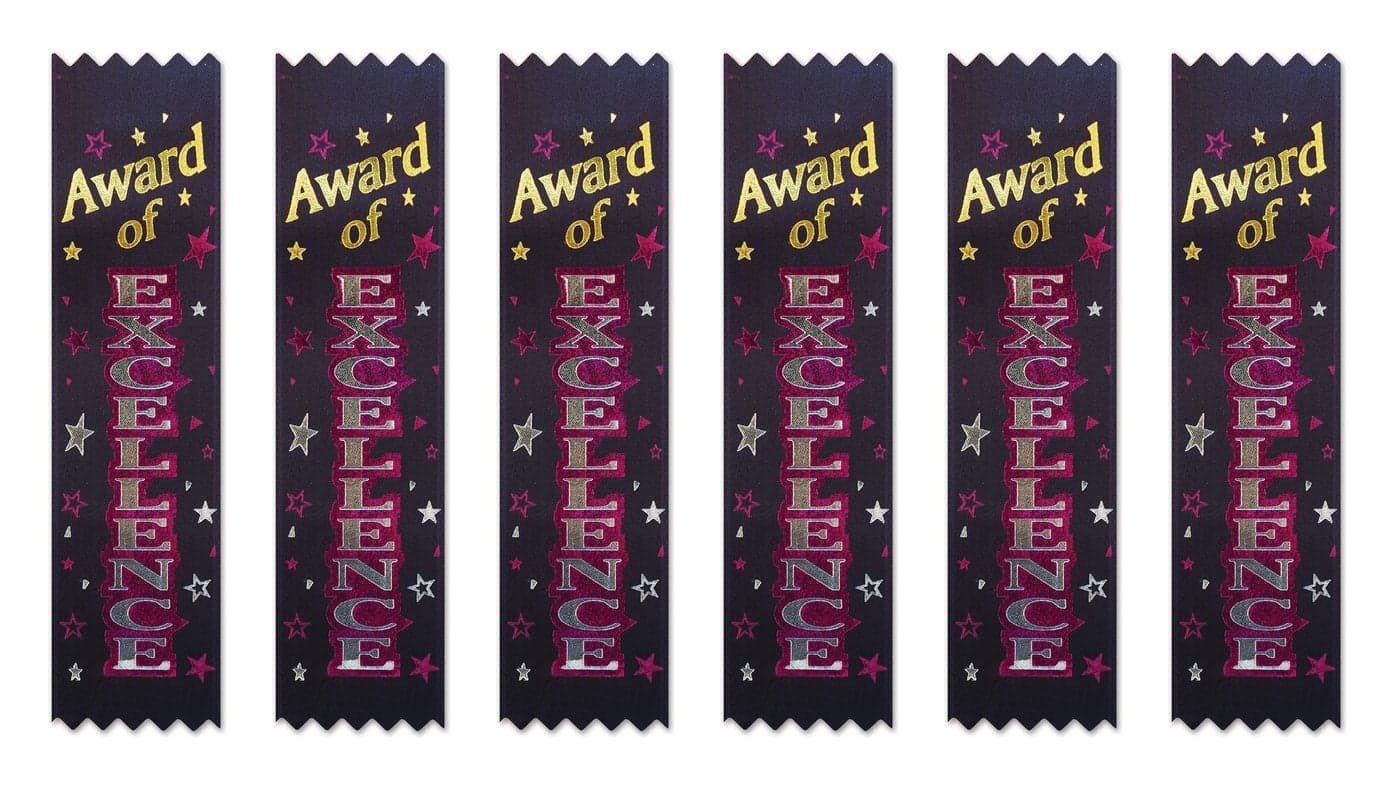 Beistle Award of Excellence Value Ribbons 112 by 614Inch 30PackMulticolored