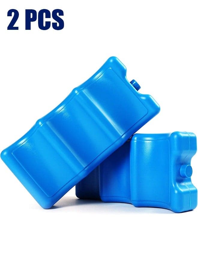 2-Pieces Ice Pack for Coolers, Breastmilk Bottle Storage, Lunch Box, Insulated Contoured Freezer Pack, Long Lasting Reusable Cool Pack for Soda, Camping Beach Picnic