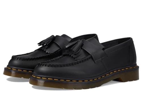 Dr. Martens Unisex Vegan Adrian Loafer, Black Felix Rub Off, 7 US Men