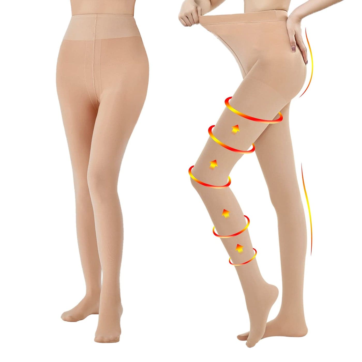 2 Pairs Compression Pantyhose for Women 2030 mmhg Plus Size Stockings Support Hose