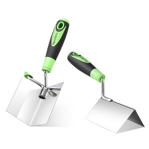 Reniteco 2 PCS Drywall Corner Tool Set, Stainless Steel Sheetrock External Corner Trowel & Internal Corner Trowel,5'' & 3.94'' Outside Corner Knife and Inside Corner Knife, with Hanging Hole