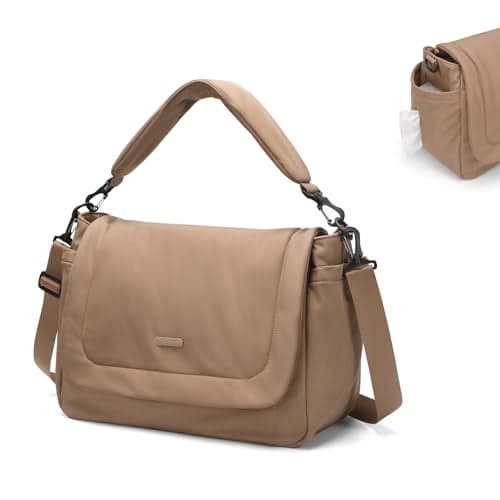 GOLF QUALITY 22L Puffer Diaper Bag ToteLarge Capacity Baby Diaper Tote Travel Bags Crossbody Hospital Bag for momChampagne Brown
